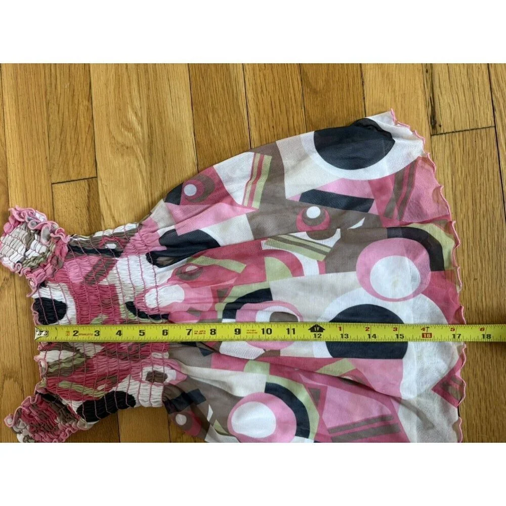 Les Tout Petits Girls Sz 4 Pink Smock Top Sleeveless Dress Cruise Resort…​
